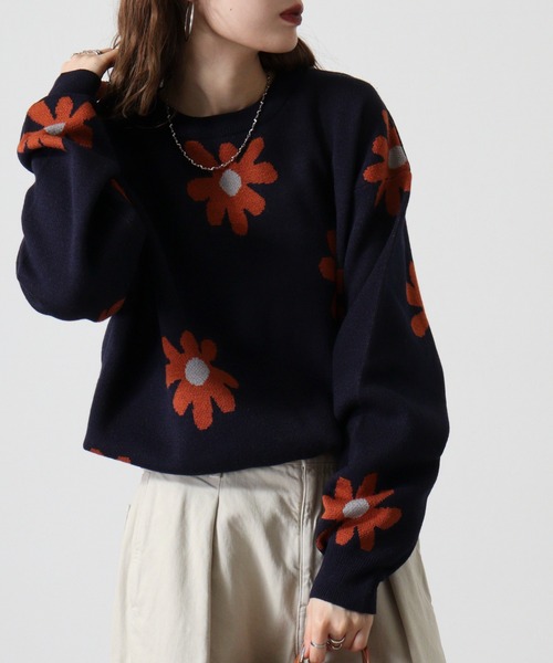 WS select フラワー柄ニット（ニット/セーター）｜FUNALIVE（ファンアライブ）