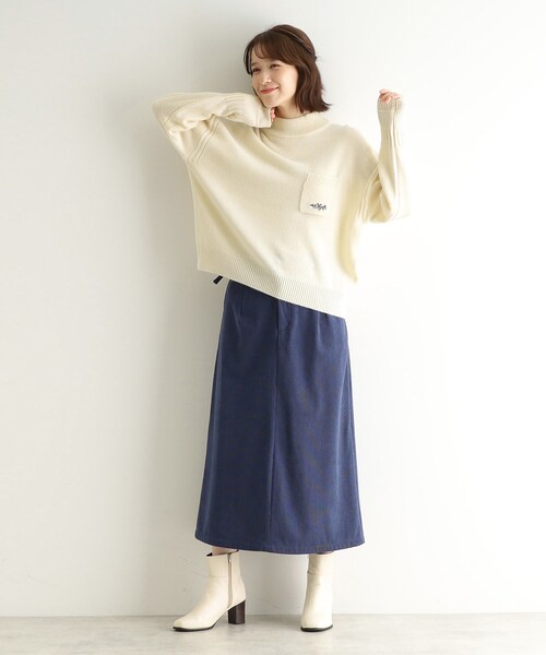 【セール】【ウール混／ブランブルロゴ／4colors】ポケット付き刺繍ニット（ニット/セーター）｜LAURA ASHLEY（ローラアシュレイ）