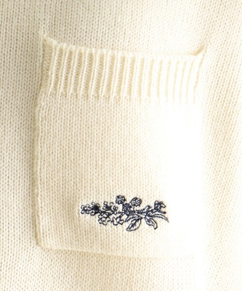 【セール】【ウール混／ブランブルロゴ／4colors】ポケット付き刺繍ニット（ニット/セーター）｜LAURA ASHLEY（ローラアシュレイ）