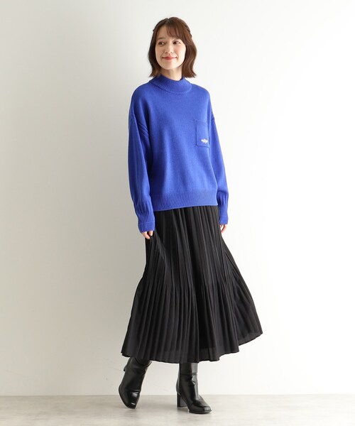 【セール】【ウール混／ブランブルロゴ／4colors】ポケット付き刺繍ニット（ニット/セーター）｜LAURA ASHLEY（ローラアシュレイ）