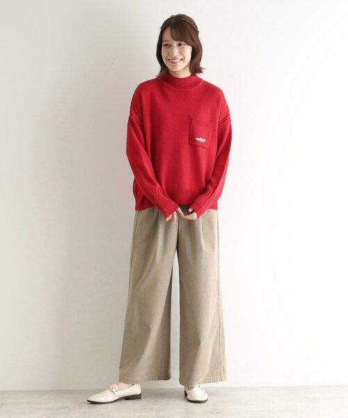 【セール】【ウール混／ブランブルロゴ／4colors】ポケット付き刺繍ニット（ニット/セーター）｜LAURA ASHLEY（ローラアシュレイ）