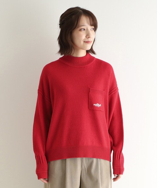 【セール】【ウール混／ブランブルロゴ／4colors】ポケット付き刺繍ニット（ニット/セーター）｜LAURA ASHLEY（ローラアシュレイ）