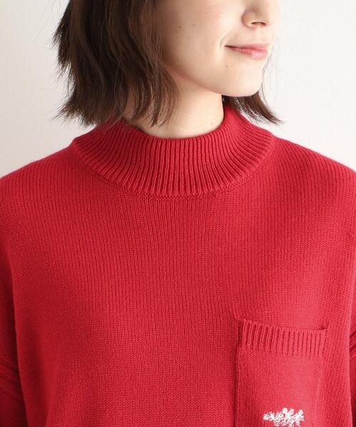 【セール】【ウール混／ブランブルロゴ／4colors】ポケット付き刺繍ニット（ニット/セーター）｜LAURA ASHLEY（ローラアシュレイ）