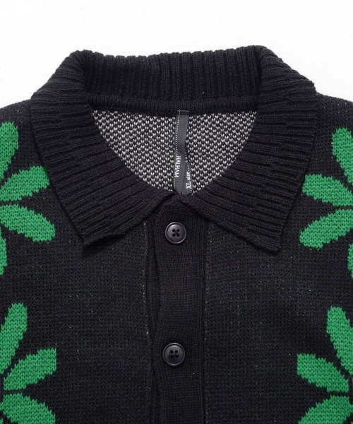 【セール】フラワージャガード 襟付き ニットカーディガン（カーディガン/ボレロ）｜Revo.（レボ）