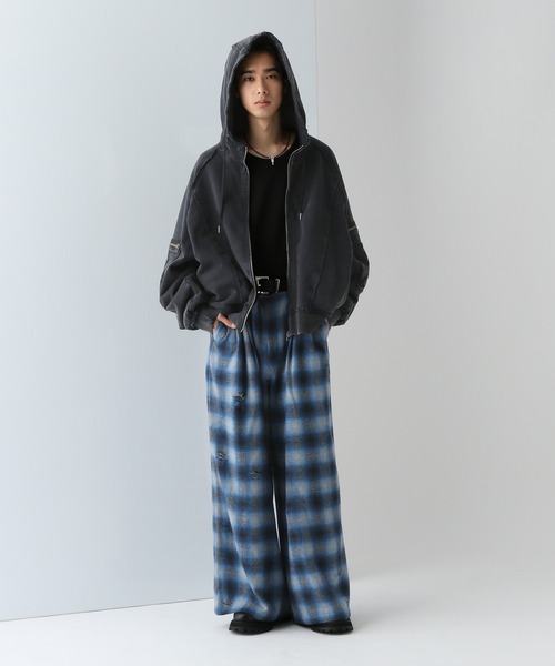 HARE（ハレ）の「ダメージチェックパンツ(HARE)（その他パンツ・メンズ・ブラック/ブルー・MEDIUM/SMALL）」の20枚目の写真