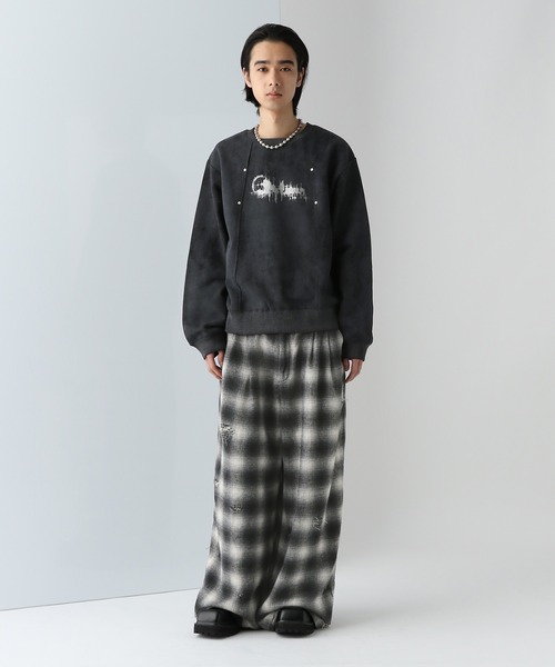 HARE（ハレ）の「ダメージチェックパンツ(HARE)（その他パンツ・メンズ・ブラック/ブルー・MEDIUM/SMALL）」の5枚目の写真