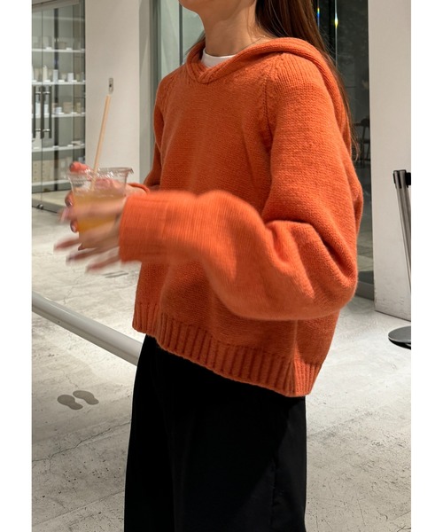 Sorriso（ソリッソ）の「フード付き コージー セーター（ニット/セーター・レディース・オレンジ・FREE）」の3枚目の写真