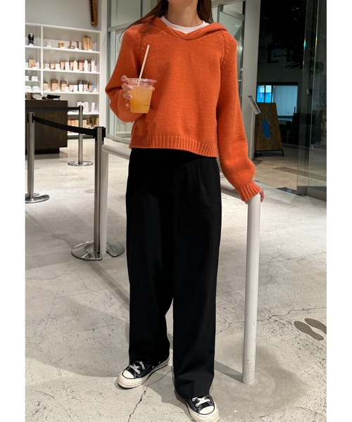 Sorriso（ソリッソ）の「フード付き コージー セーター（ニット/セーター・レディース・オレンジ・FREE）」の4枚目の写真