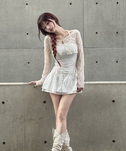 ky69【超美品】レオナールファッション カンカン素材 シースルー ボレロ ky69【超美品】レオナールファッション カンカン素材 シースルー