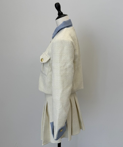 TITTY&CO.(ティティーアンドコー)の「ツイードジャケット&プリーツスカート セットアップ(セットアップ・レディース・ブルー/アイボリー・FREE)」の19枚目の写真