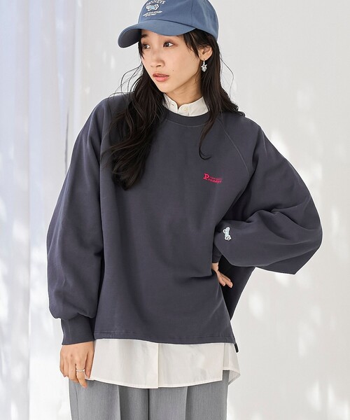 PENNEYS(ぺニーズ)の「Penneys(ぺニーズ)別注 裾ドロスト裏毛スウェットプルオーバー(スウェット・レディース・グレー/ナチュラル/ライトブルー/ネイビー/ピンク・M/L)」の1枚目の写真