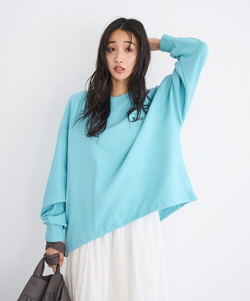 PENNEYS(ぺニーズ)の「Penneys(ぺニーズ)別注 裾ドロスト裏毛スウェットプルオーバー(スウェット・レディース・グレー/ナチュラル/ライトブルー/ネイビー/ピンク・M/L)」の6枚目の写真