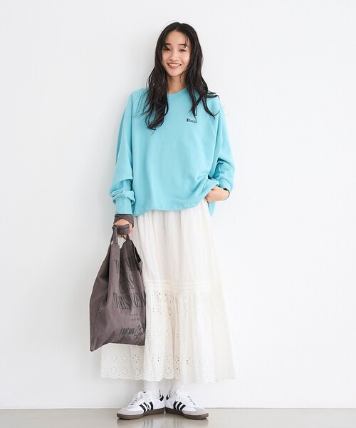 PENNEYS(ぺニーズ)の「Penneys(ぺニーズ)別注 裾ドロスト裏毛スウェットプルオーバー(スウェット・レディース・グレー/ナチュラル/ライトブルー/ネイビー/ピンク・M/L)」の9枚目の写真