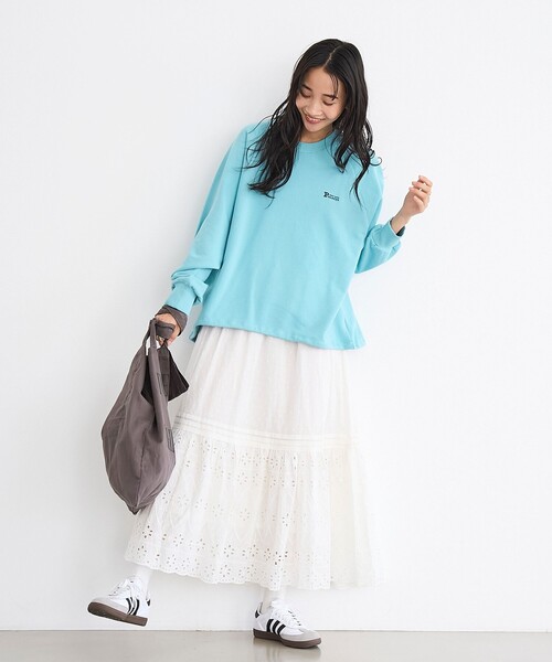 PENNEYS(ぺニーズ)の「Penneys(ぺニーズ)別注 裾ドロスト裏毛スウェットプルオーバー(スウェット・レディース・グレー/ナチュラル/ライトブルー/ネイビー/ピンク・M/L)」の10枚目の写真