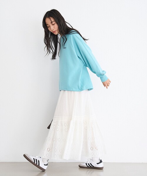 PENNEYS(ぺニーズ)の「Penneys(ぺニーズ)別注 裾ドロスト裏毛スウェットプルオーバー(スウェット・レディース・グレー/ナチュラル/ライトブルー/ネイビー/ピンク・M/L)」の11枚目の写真