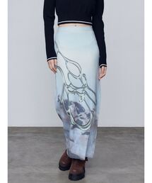 EMODA | マキシプリントリブニットスカート(スカート)