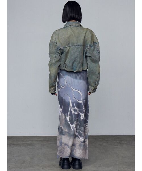 EMODA（エモダ）の「マキシプリントリブニットスカート（スカート・レディース・ブラック/その他/その他1・FREE）」の9枚目の写真