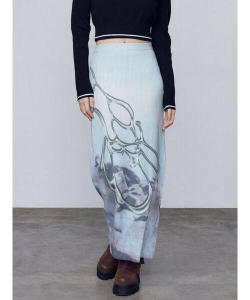 EMODA（エモダ）の「マキシプリントリブニットスカート（スカート・レディース・ブラック/その他/その他1・FREE）」の10枚目の写真