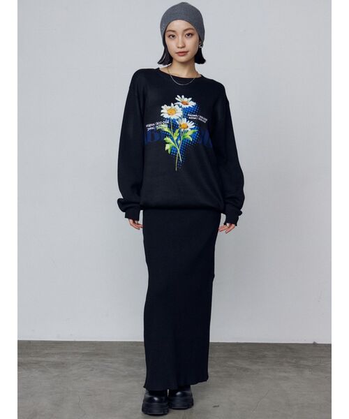 EMODA（エモダ）の「マキシプリントリブニットスカート（スカート・レディース・ブラック/その他/その他1・FREE）」の14枚目の写真