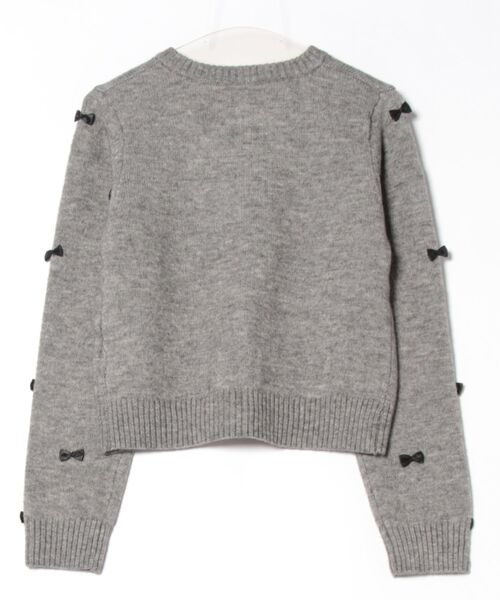 tocco closet(トッコ クローゼット)の「アルパカタッチリボン付きCD(カーディガン/ボレロ・レディース・グレー/アイボリー・M)」の3枚目の写真