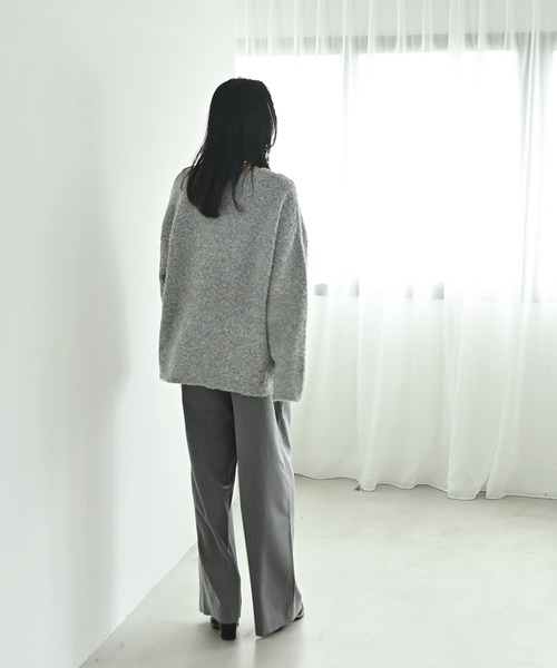 STYLE DELI(スタイルデリ)の「【BLK001】ポッピングカラーオーバーニット(ニット/セーター・レディース・ライトグリーン・FREE)」の3枚目の写真