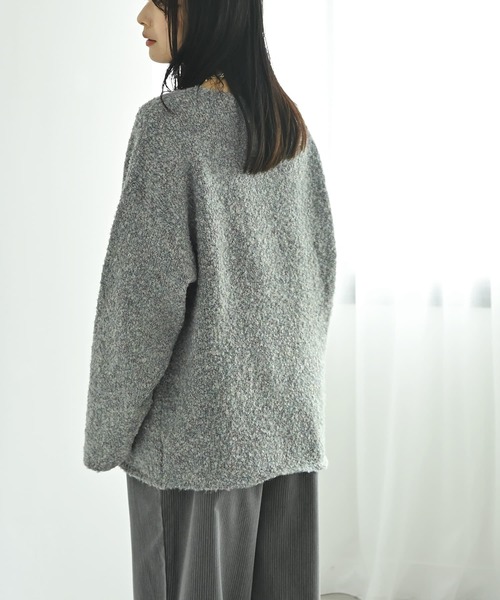 STYLE DELI(スタイルデリ)の「【BLK001】ポッピングカラーオーバーニット(ニット/セーター・レディース・ライトグリーン・FREE)」の5枚目の写真