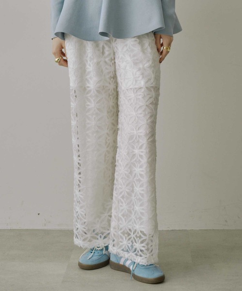 パンツ ^_^ セール】ケミカルウォッシュワイドデニムパンツ セットアップ