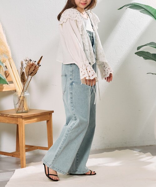 CIAOPANIC TYPY（チャオパニックティピー）の「【From India】スカラップフリルキャンディースリーブボレロ（シャツ/ブラウス・レディース・ホワイト/ブラック・ONE SIZE）」の11枚目の写真