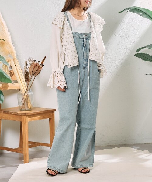 CIAOPANIC TYPY（チャオパニックティピー）の「【From India】スカラップフリルキャンディースリーブボレロ（シャツ/ブラウス・レディース・ホワイト/ブラック・ONE SIZE）」の12枚目の写真