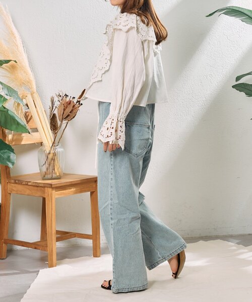 CIAOPANIC TYPY（チャオパニックティピー）の「【From India】スカラップフリルキャンディースリーブボレロ（シャツ/ブラウス・レディース・ホワイト/ブラック・ONE SIZE）」の15枚目の写真