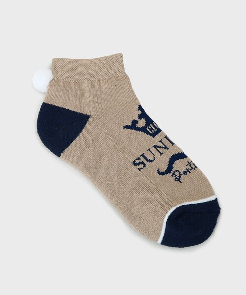 adabat（アダバット）の「【新レーベル ADABAT NAVY】ボンボンベリーショートソックス（ソックス/靴下・レディース・ライトベージュ/ネイビー/ホワイト・00）」の4枚目の写真