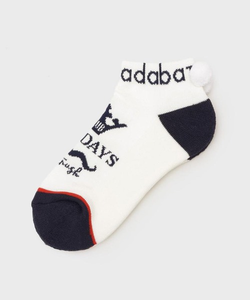 adabat（アダバット）の「【新レーベル ADABAT NAVY】ボンボンベリーショートソックス（ソックス/靴下・レディース・ライトベージュ/ネイビー/ホワイト・00）」の2枚目の写真