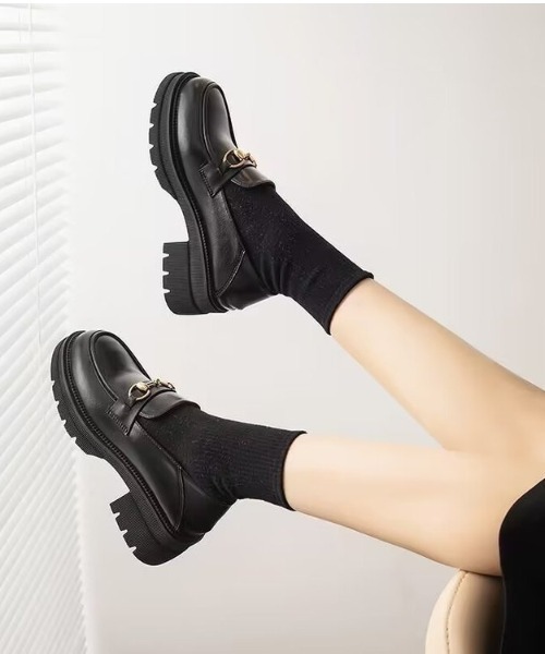 paravion（パラビオン）の「厚底ビットローファー（ローファー・レディース・ブラック・S/M/L）」の2枚目の写真