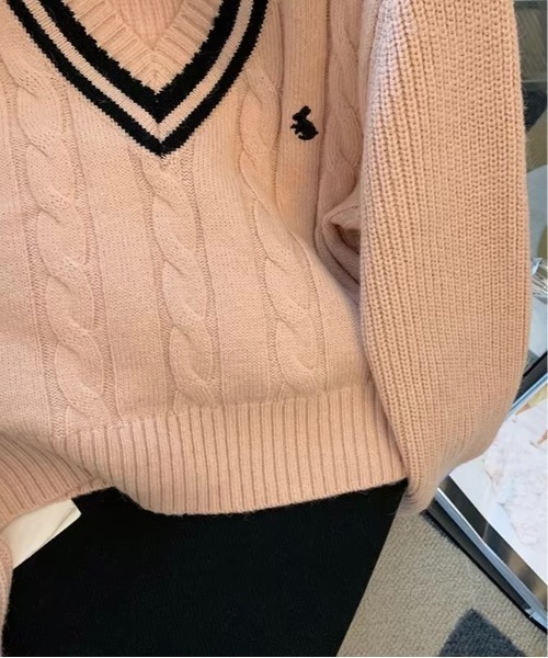 B.I.D.（ビーアイディー）の「《短丈 ニットセーター ウサギ(BDS)（ニット/セーター・レディース・ホワイト/ピンク/グリーン・FREE）」の11枚目の写真