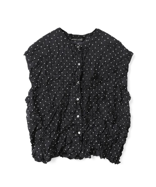 mizuiro ind ドットプリントキャッチワッシャーノースリーブシャツ