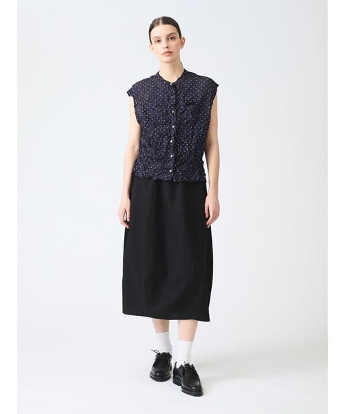 mizuiroind(ミズイロインド)の「mizuiro ind ドットプリントキャッチワッシャーノースリーブシャツ(シャツ/ブラウス・レディース・オフホワイト/ブラック/ネイビー・FREE)」の12枚目の写真