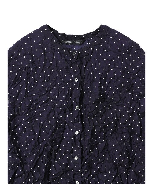mizuiroind(ミズイロインド)の「mizuiro ind ドットプリントキャッチワッシャーノースリーブシャツ(シャツ/ブラウス・レディース・オフホワイト/ブラック/ネイビー・FREE)」の17枚目の写真