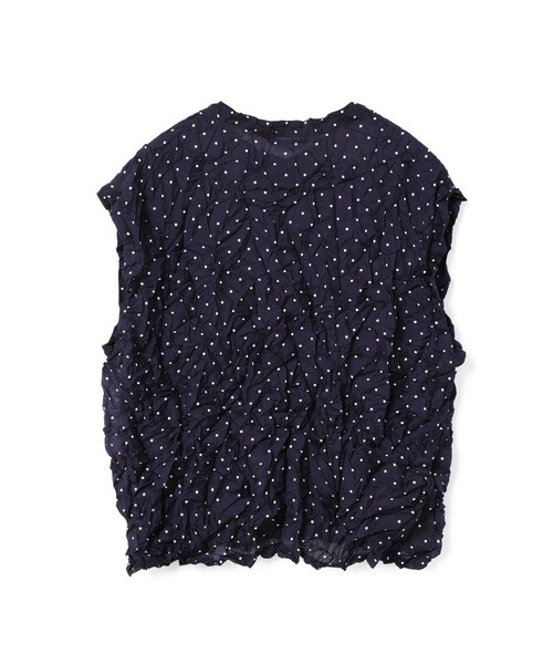 mizuiroind(ミズイロインド)の「mizuiro ind ドットプリントキャッチワッシャーノースリーブシャツ(シャツ/ブラウス・レディース・オフホワイト/ブラック/ネイビー・FREE)」の21枚目の写真
