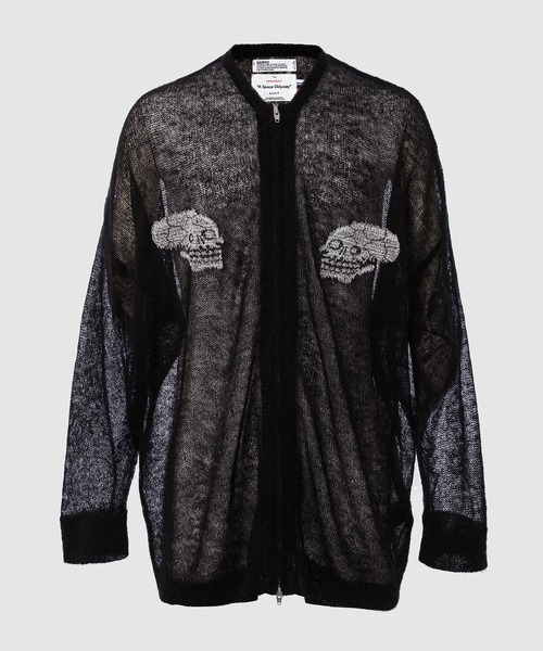 DAIRIKU(ダイリク)の「"Skul" Mohair Zip Up Cardigan(カーディガン/ボレロ・メンズ・ブラック/ホワイト・MEDIUM)」の2枚目の写真