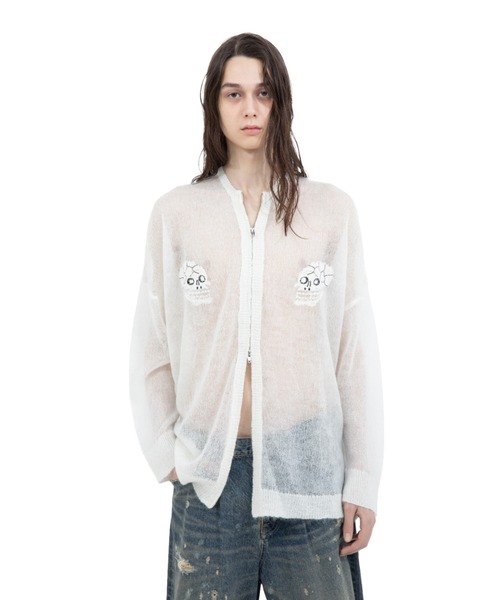 DAIRIKU(ダイリク)の「"Skul" Mohair Zip Up Cardigan(カーディガン/ボレロ・メンズ・ブラック/ホワイト・MEDIUM)」の10枚目の写真