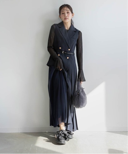 RANDA(ランダ)の「サテンリボンツイードスニーカー(スニーカー・レディース・ブラック/ホワイト・S/M/L/LL)」の15枚目の写真