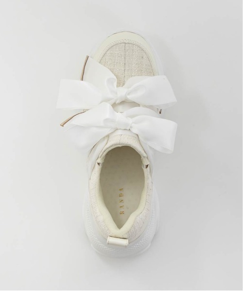 RANDA(ランダ)の「サテンリボンツイードスニーカー(スニーカー・レディース・ブラック/ホワイト・S/M/L/LL)」の19枚目の写真