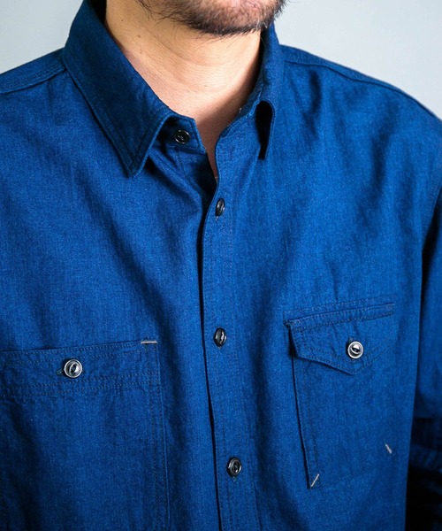 OMNIGOD（オムニゴッド）の「[OMNIGOD mens / オムニゴッド] ALEX MILL×OMNIGOD インディゴセルヴィッチシャンブレー ユーティリティーワークシャツ（シャツ/ブラウス・メンズ・ブルー系その他・L/S/M）」の13枚目の写真