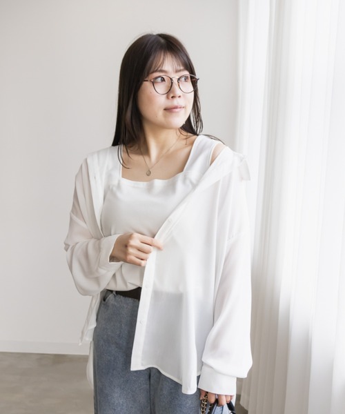 CLETTE(クレット)の「スクエアネックタンクトップ(タンクトップ・レディース・オフホワイト/ブラック・5L/4L/3L/LL)」の16枚目の写真