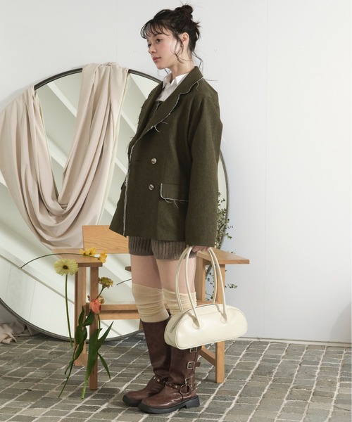 loin nuit(ロワンニュイ)の「cut off corset bustier / カットオフコルセットビスチェ(キャミソール・レディース・グレー/カーキ・FREE)」の18枚目の写真