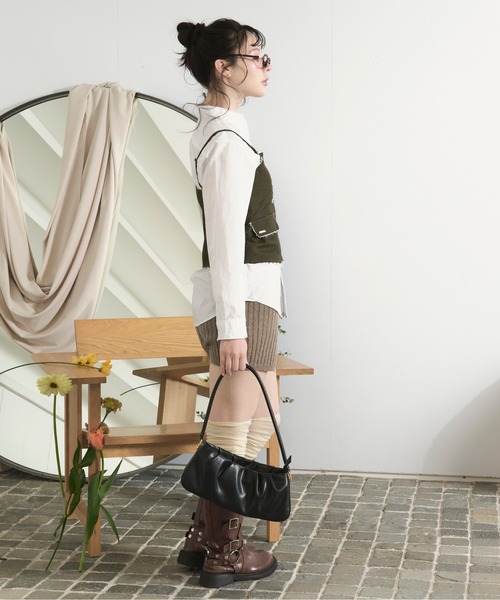 loin nuit(ロワンニュイ)の「cut off corset bustier / カットオフコルセットビスチェ(キャミソール・レディース・グレー/カーキ・FREE)」の21枚目の写真