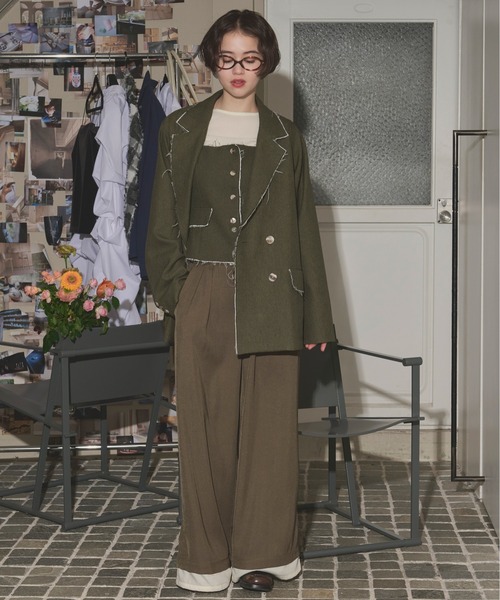 loin nuit(ロワンニュイ)の「cut off corset bustier / カットオフコルセットビスチェ(キャミソール・レディース・グレー/カーキ・FREE)」の3枚目の写真