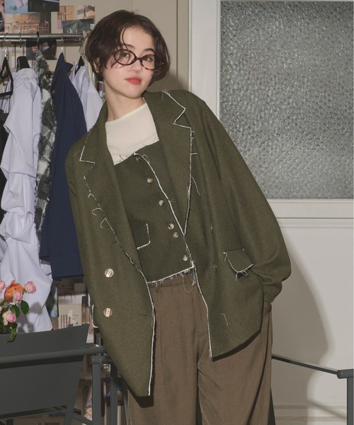 loin nuit(ロワンニュイ)の「cut off corset bustier / カットオフコルセットビスチェ(キャミソール・レディース・グレー/カーキ・FREE)」の6枚目の写真