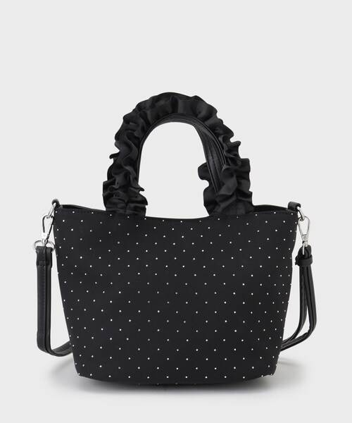 index（インデックス）の「【2WAY】ラインストーン持ち手フリルバッグ（トートバッグ・レディース・グレー/ブラック/ブルー系・00）」の18枚目の写真