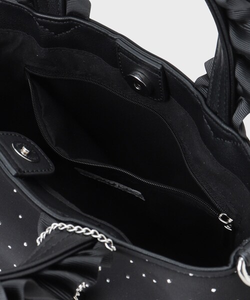 index（インデックス）の「【2WAY】ラインストーン持ち手フリルバッグ（トートバッグ・レディース・グレー/ブラック/ブルー系・00）」の4枚目の写真